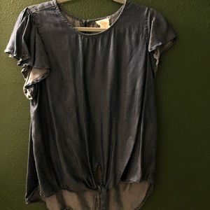 Worn once tie front blouse